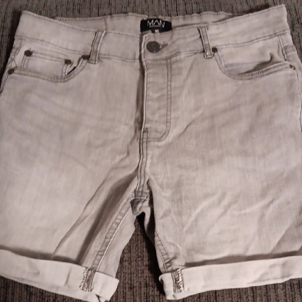 Boohoo Stone Wash Jean Shorts